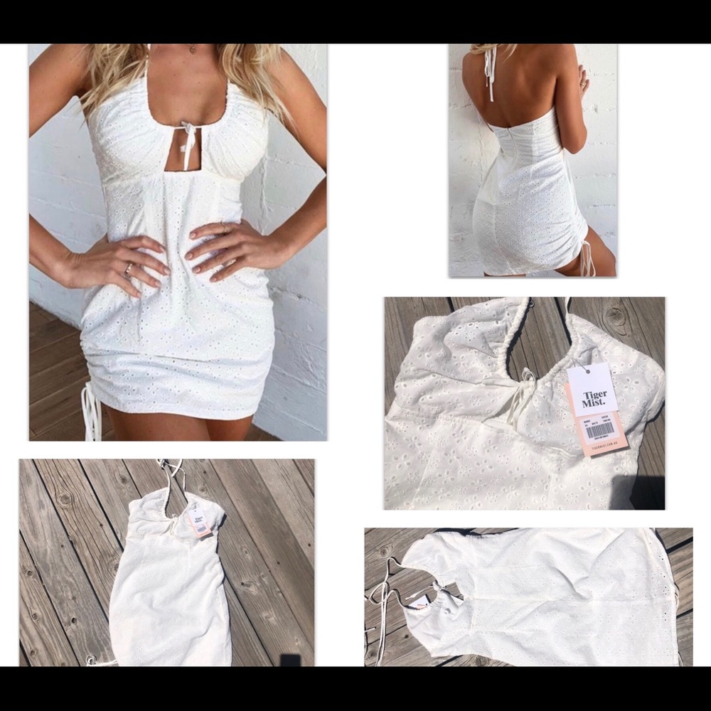 NWT eyelet tiger mist cinch dress